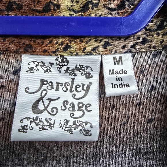 Parsley‎ & Sage Shirt Womens Medium Brown Button Up Earthy Forestcore Goblin - Picture 4 of 11